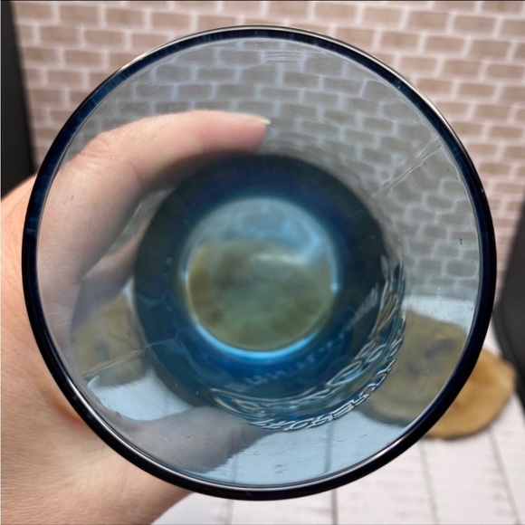 COCA COLA Glass Teal Blue 5.5" Tall McDonald's Double Tear Drop Circlewa… - Picture 5 of 6